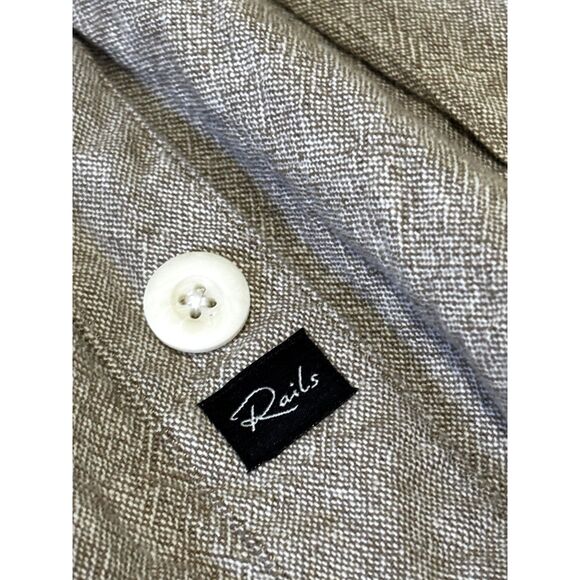 Rails Linen Cotton Button Down Shirt Jacket XL Neutral Shacket Minimalist Chic - Picture 6 of 8